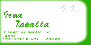 irma kapalla business card